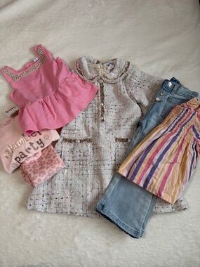 Girls 2T Clothing Bundle. 6 pieces. NWT or NWOT. Peplum Top,Tweed Dress, Pajama.
